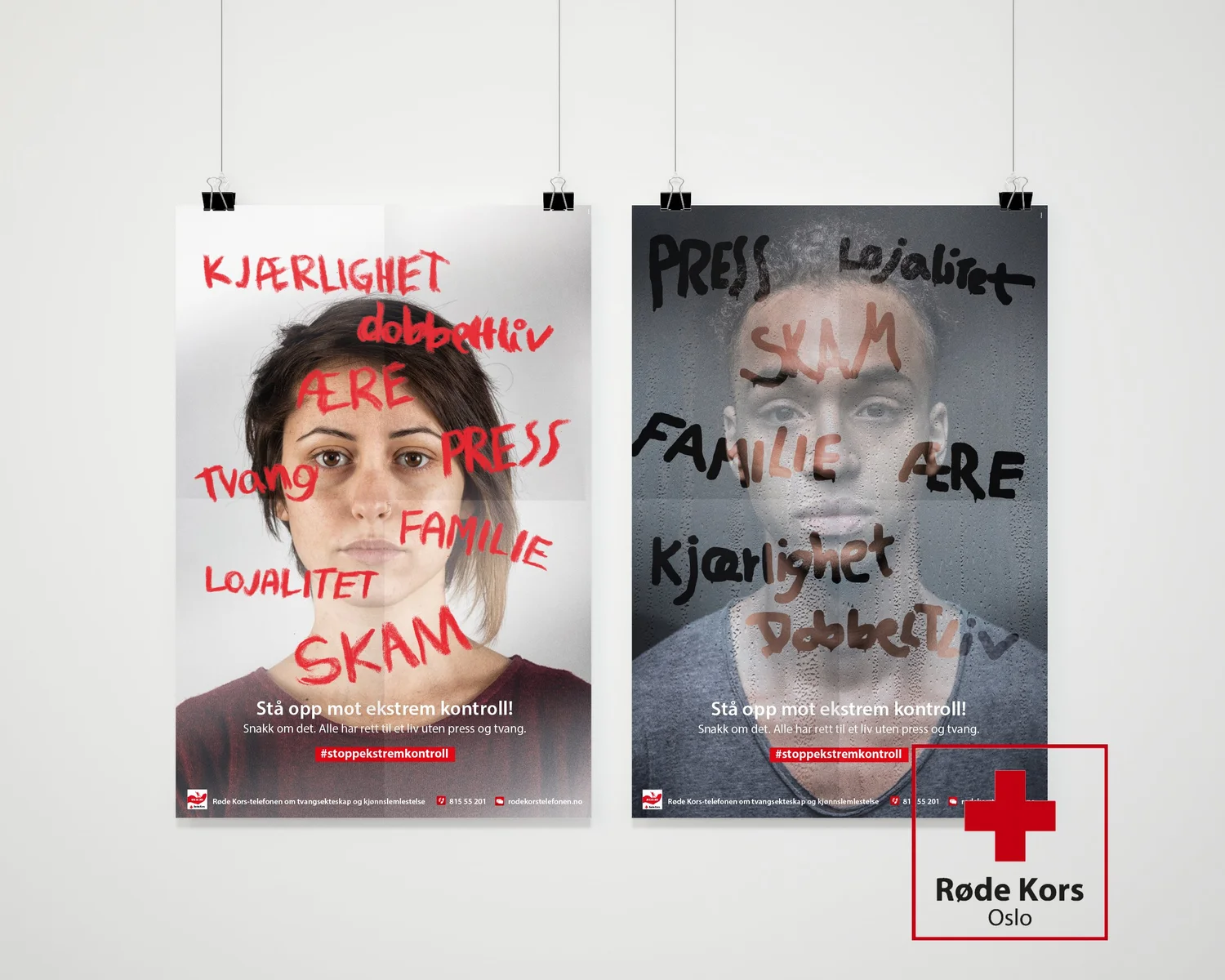 Plakater på trikk (kampanje) — Røde Kors Oslo